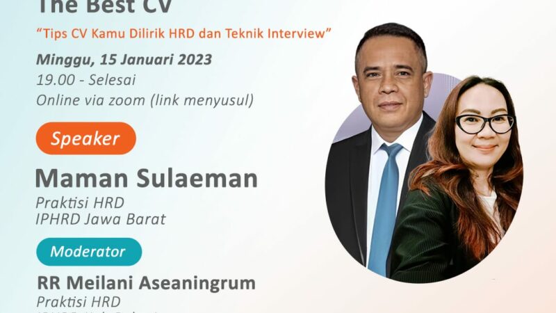 KITAHR Buat Webinar Sharing: Upgrade Your CV & Create The Best CV