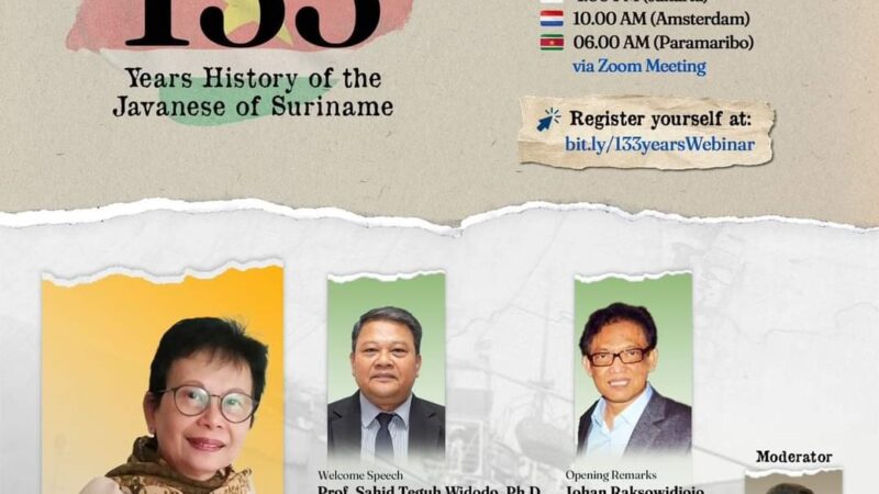 International Webinar 133 Years History of the Javanese of Suriname