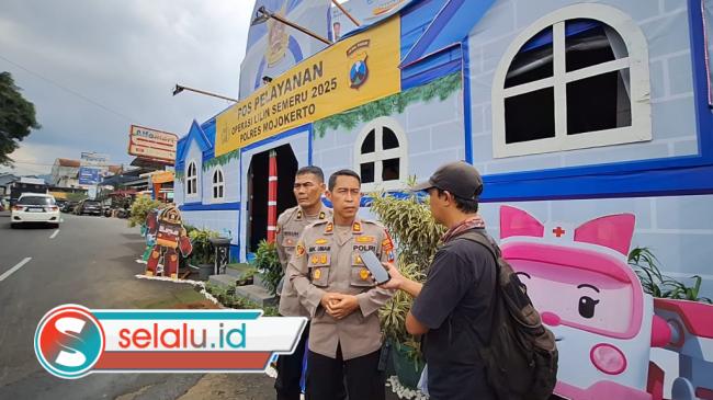 Polres Mojokerto Dirikan Pos Pelayanan Ala Animasi Robocar Poli di Pacet