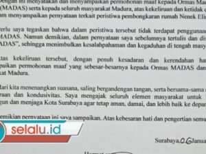 Mediasi Selesai, Begini Isi Surat Pernyataan Armuji ke Madas